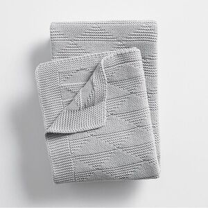 Pottery Barn Light Gray Textured Throw